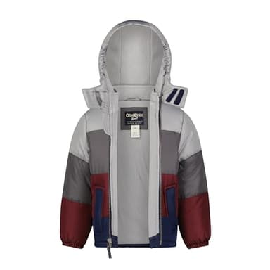 OshKosh B'gosh Boys' Heavyweight Puffer Coat Winter Jacket, Burgundy - Image 2