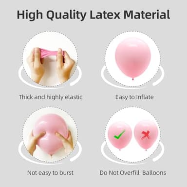 135pcs Pink Balloons Different Sizes 18" 12" 10" 5" Latex Pastel Light Pink Balloon Garland Arch Kit for Birthday Baby Shower Wedding Anniversary Graduation Party Decorations (07-Pastel Pink) - Image 3