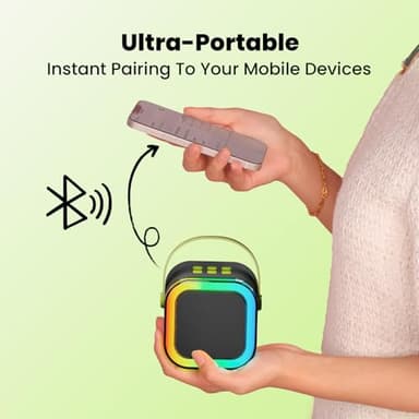 IROO Mini Karaoke Machine for Kids, 2025 TOP Toys Birthday Gifts Ideas for Girls Ages 4, 5, 6, 7, 8, 9, 10, 12+ Years Old, Portable MP3 Player with 2 Wireless Mics for Party - Image 6