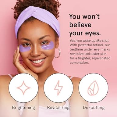 grace & stella Retinol Under Eye Patches for Puffy Eyes & Dark Circles - Restoring Gel Under Eye Masks with Hyaluronic Acid - Christmas Gifts for Teens, Birthday Gifts for Women (Purple, 24 Pairs - Image 4