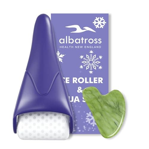 Ice Roller & Gua Sha Set, Skin Care for Face Wrinkles and Puffiness, Self Facial Massage Tools - Image 1