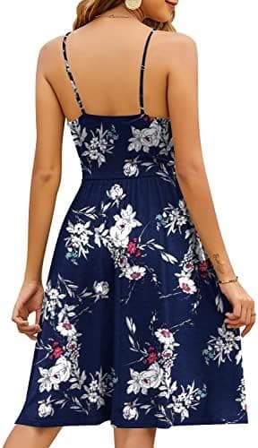 YATHON Casual Dresses for Women Sleeveless Cotton Summer Beach Dress A Line Spaghetti Strap Sundresses with Pockets - Image 7