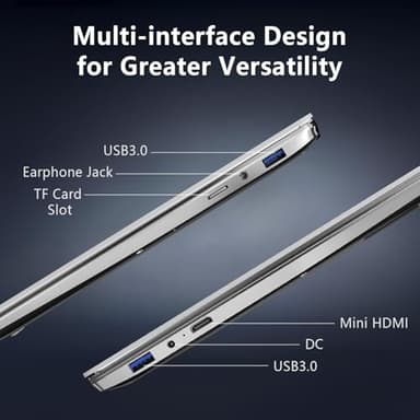 Molegar 15.6" FHD Laptop Computer with Backlit Keyboard,32GB RAM 512GB SSD,Quad Core N95 Processor(Up to 3.4GHz),180 ° Angle Opening,Fingerprint Reader,8000mAh Battery,Webcam,WiFi 5,BT, HDMI,USB 3.0 - Image 6