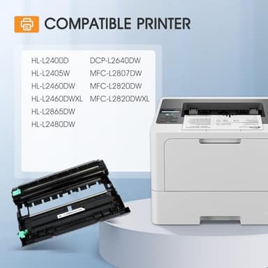 DR-830 DR830 Drum Unit Black 2 Pack Compatible Replacement for Brother DR830 DR 830 DR-830 for HL-L2400D L2405W L2460DW L2460DWXL L2865DW L2480DW DCP-L2640DW MFC-L2807DW L2820DW L2820DWXL Printer Ink - Image 4