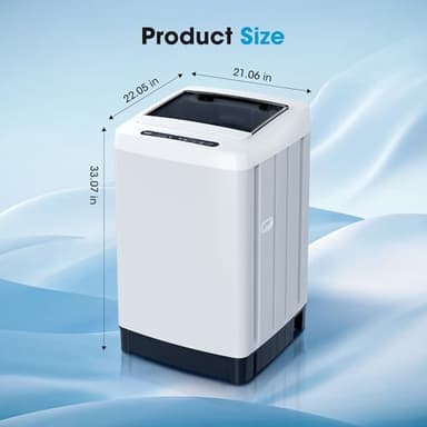 Portable Washing Machine - Compact Home Laundry Washer for Apartment,1.5 Cu.ft,8 Wash programs,10 Water Level, Small Clothes Washer with Drain Pump for Bathroom, Dorms,RVs,White - Image 9