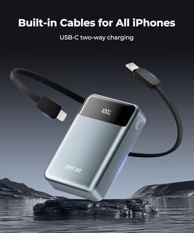 JOYFAR Portable-Charger-Power-Bank Travel Essentials Battery Pack USB C 30000mAh Built in Cable 22.5W Phone Fast Charging Powerbank Compatible with iPhone 16 15 14 13 12 11 iPad Samsung Google Xiaomi - Image 5