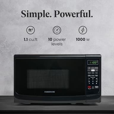 Farberware Countertop 700 Watts, 0.7 cu ft 700-Watt Microwave Oven, Black - Image 2