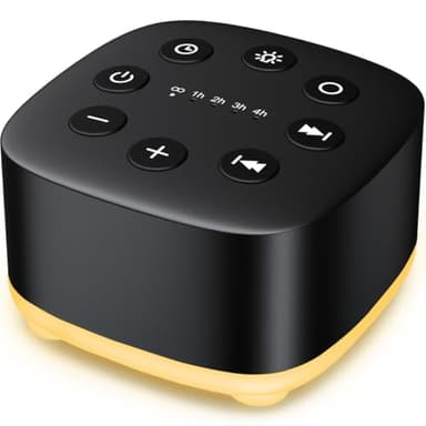 Meditation White Noise Sound Machine 30 Soothing Sounds with 32 Volume Control 12 Night Light 5 Timers Portable Sleep Machine for Travel Powered by AC or USB Sleep Therapy for Baby Kids Adults (Black) - Image 1