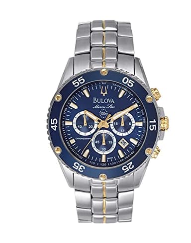 Bulova Men's Marine Star Two-Tone Stainless Steel Chronograph Quartz Watch, Blue Dial Style: 98H37 - Image 1