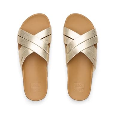 Reef Cushion Spring Bloom Womens Fashion Slide Sandal, Ultra Soft Cushion Footbed, Champagne, 6 - Image 5