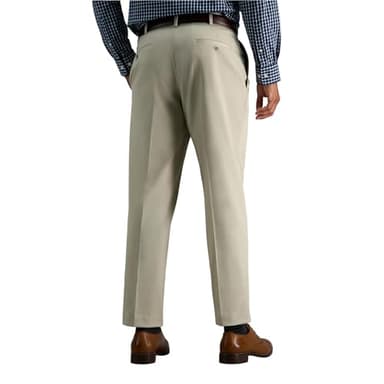 Haggar Men's Premium No Iron Khaki Classic Fit Pleat Front Casual Pant (Regular and Big & Tall Sizes), Sand, 40W x 30L - Image 3