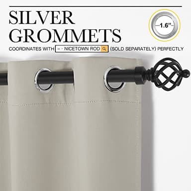 NICETOWN Privacy Room Divider Curtain Screen Partitions, Closet Door Curtain Vertical Blind for Sling Door, Blackout Window Privacy Blinds for Patio (Natural, Single Panel, 10ft Tall x 8.3ft Wide) - Image 3