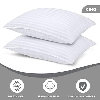 Utopia Bedding Bed Pillows for Sleeping King Size (White), Set of 2, Cooling Hotel Quality, for Back, Stomach or Side Sleepers - Image 2