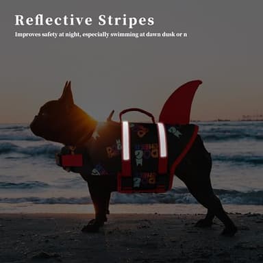 Dogcheer Dog Life Jacket, Cute Shark Dog Life Vest for Swimming Boating with Superior Buoyancy and Rescue Handle, Adjustable Puppy Swim Vest Pet Floating Vest for Small Medium Large Dogs - Black, S - Image 5