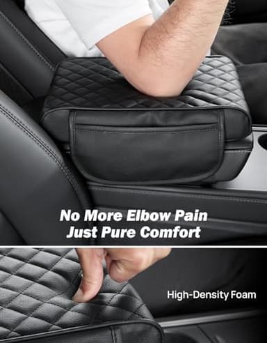 JOYTUTUS Center Console Cover for SUV Sedan, Thick Arm Rest Pad with Storage Bag Leather Middle Console Protector, ‎12.6" x 7.8" x 2.16" - Image 5