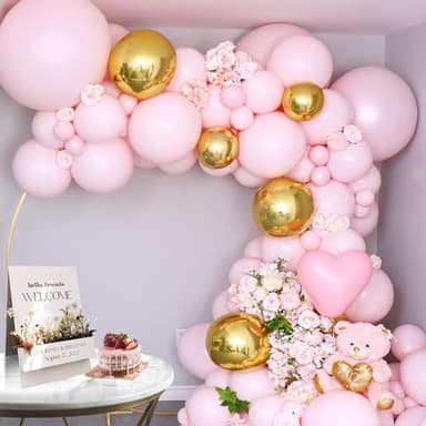 135pcs Pink Balloons Different Sizes 18" 12" 10" 5" Latex Pastel Light Pink Balloon Garland Arch Kit for Birthday Baby Shower Wedding Anniversary Graduation Party Decorations (07-Pastel Pink) - Image 5