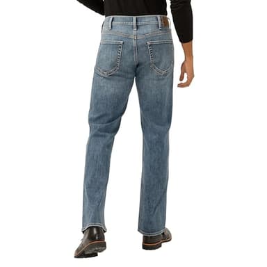 Silver Jeans Co. Zac Relaxed Fit Straight Leg Jeans | Laid Back & Stretchy Denim Bottoms - Image 3