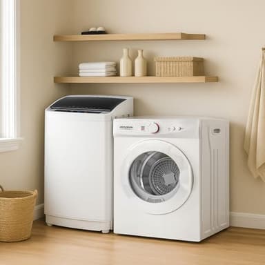 ROVSUN 1.8CuFt Portable Clothes Dryer and 17.8LBS Full-Automatic Washing Machine Set, Compact Laundry Washer and Dryer Combo Set with Stainless Steel Inner Tub, for Apartment, Dorms, Home - Image 2