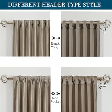 PRIMROSE Taupe Curtains 96 inch for Living Room,2 Panels Velvet Drapes Blackout Rod Pocket Back Tab Window Treatment Room Darkening Decorative Thick Curtains for Bedroom - Image 2