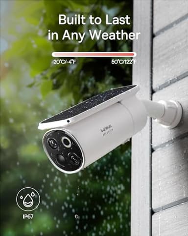 Baseus Solar Security Camera Wireless Outdoor, S1 Pro 2-Cam Kit, Forever Power with Auto Sunlight-Tracking System, Dual Camera with 3K Clarity, No Monthly Fee, 16TB Expandable Local Storage - Image 7