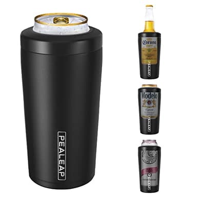 4 in 1 Insulated Slim Can Cooler for 12 OZ Cans and Beer Bottle - Keep 8 Hours Cold, Easy to Hold - Stainless Steel Can Holder, Double Walled Can Insulator for Hard Seltzer and Etc. - Image 1