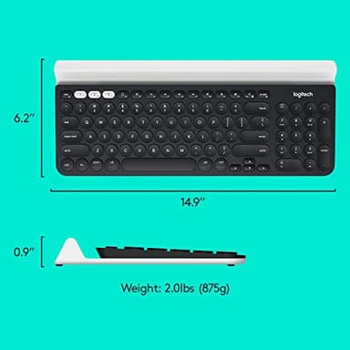 Logitech K780 Multi-Device Wireless Keyboard for Computer, Phone and Tablet – FLOW Cross-Computer Control Compatible - Speckles, White - Image 7