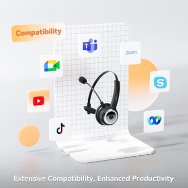 LEVN Wireless Headset with Mic for Work, Wireless Headphones with Mic (AI Noise Cancellation) & Charging Base, 45 Hours Talk Time, Perfect for Work from Home/Office/Call Center/PC/Laptop/Zoom, Black - Image 5