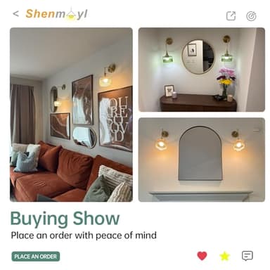 Shenmoyl Battery Operated Wall Sconce with Amber Striped Shade Pattern Glass Adjustable Chain Retro Gold Wall Mounted Light, Modern Wall Lamp Fixtures Decor for Bedside Bedroom Indoor Doorway - Image 7