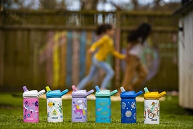 CamelBak Eddy+ Kids Bite Valve Straw Insulated Stainless Steel Water Bottle Flowerchild Sloth, 12oz - Image 2