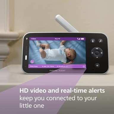 Philips Avent Premium Connected Baby Monitor, with 1080p Camera and App, SenseIQ Sleep and Breathing Rate Tracking, Cry Detection and Translation, Day and Night View, Two-way True Talk Back, SCD973/37 - Image 6
