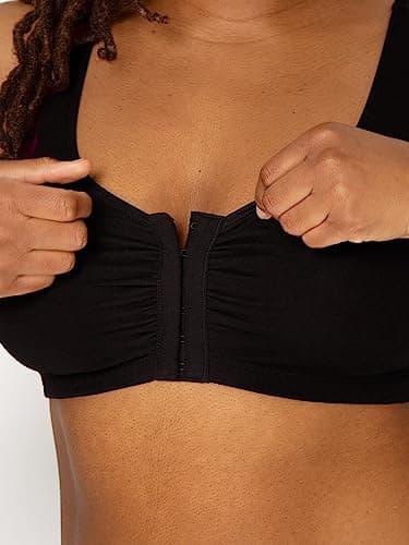 Fruit of the Loom Women's Front Close Builtup Sports Bra, Desert Dusk/Olive Night/Black, 38 - Image 3