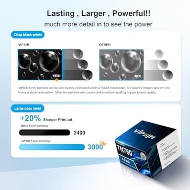 TN760 Toner for Brother Printer Replacement for Brother TN760 TN-760 TN730 TN-730 to use with DCP-L2550DW MFC-L2710DW MFC-L2750DW HL-L2350DW HL-L2370DW HL-L2395DW HL-L2390DW Printer (4 Black - Image 8