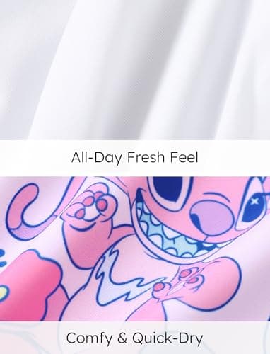 Disney Lilo & Stitch Two Piece Tankini Swimsuit Girl Bathing Suit Summer Long Sleeve Swimwear Rashguard UPF 50+ Pool Beach Swim Suit Ruffle Swimming Suits Holiday Cute Kid Multi-Color Size 6-7 Years - Image 3