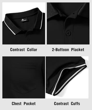 GEEK LIGHTING Men's Athletic Polo Shirts with Pocket (3-Pack - Image 6
