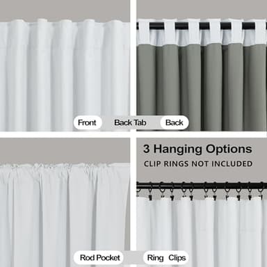 KOUFALL 132 Inch Tall Curtains for Large Window,Pleated Linen White Blackout 11FT 11 FT Curtains for Living Room 2 Panels Set - Image 4