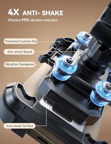 JOYROOM Motorcycle Phone Mount Holder - [Dual Vibration Dampener] 150mph Anti-Shock Phone Holder for Motorcycle [Upgrade Metal Handlebar Clamp] - Bicycle Bike Phone Holder Mount for 4.7-7" Cell Phones - Image 2