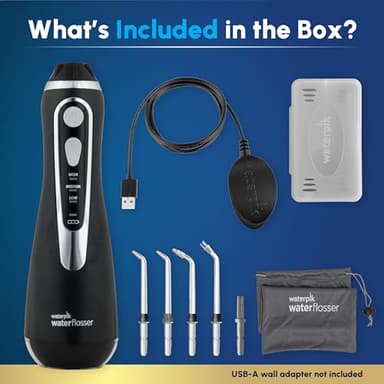 Waterpik Cordless Advanced 2.0 Water Flosser For Teeth, Gums, Braces, Dental Care With Travel Bag and 4 Tips, ADA Accepted, Rechargeable, Portable, and Waterproof, Black WP-582, Packaging May Vary - Image 4