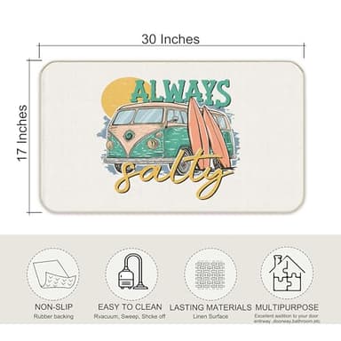 Udinaz Summer Beach Front Door Mat Outside Entrance,Beach House Decor,17"X30" - Image 2