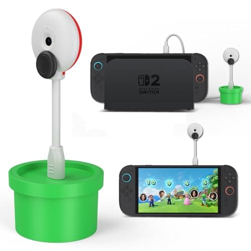 Coolwee Camera for Nintendo Switch 2 (2025), 720P HD Video Camera, Privacy Sliding Lens Cover, ABS White and Green Color - Image 1