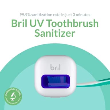 Bril UV-C Toothbrush Sanitizer, Portable Cleaner, Travel Cover, Magnetic Holder, and Rechargeable Case for Any Size Toothbrush, White - Image 2