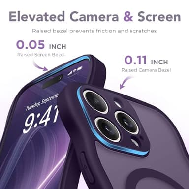 CAPRARO Cute for iPhone 15 Pro Max Case, Compatible with MagSafe, [Curly Wave Edge] [Full Camera Protection] [14 FT Drop Shockproof Protection] Magnetic Phone Case for 15 Pro Max 6.7 Inch, Deep Purple - Image 6