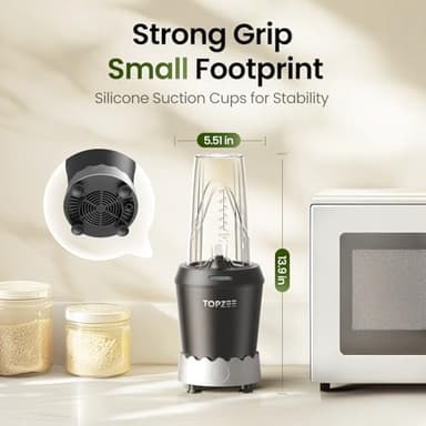 TOPZEE Personal Smoothie Blender - 1000W Single Serve Smoothie Maker with 24oz Portable Travel Cups, Ideal for Protein Shakes, Frozen Drinks, and Kitchen Use - Image 7