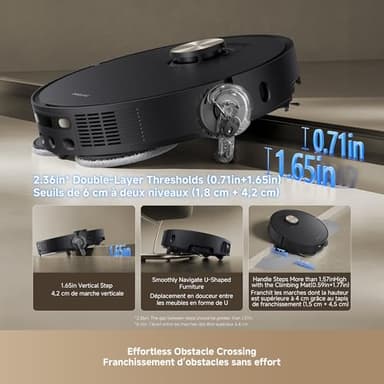 DREAME L50 Ultra Robot Vacuum and Mop Black with Auto-Empty and Mop Self-Cleaning, Precise Obstacle Avoidance, 19,500Pa Suction, HyperStream Detangling DuoBrush - Image 2