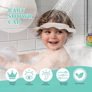 Baby Shower Cap Hat Soft Adjustable Bath Head Cap Visor for Washing Hair Safe Shampoo Shower Bathing Protection Head Eye Ear,Shampoo Caps for Toddler,Baby,Kids,Children,Makes the Bath More Fun - Image 4