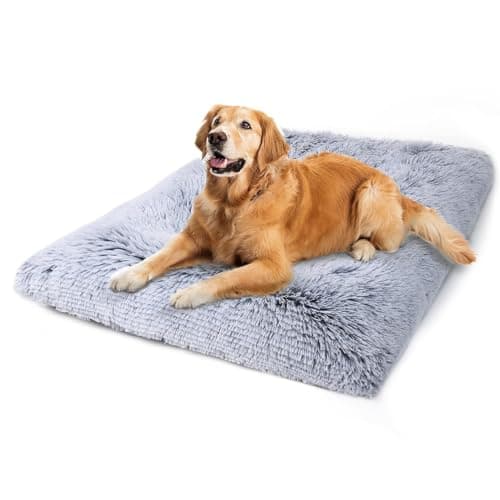 Vonabem Large Dog Bed Crate Pad 36 inch, Washable Pet Beds Medium Small Sized Dogs, Deluxe Plush Anti-Slip Puppy Mats for Sleeping, Soft Kennel Pads 35 * 23 inch Grey - Image 1