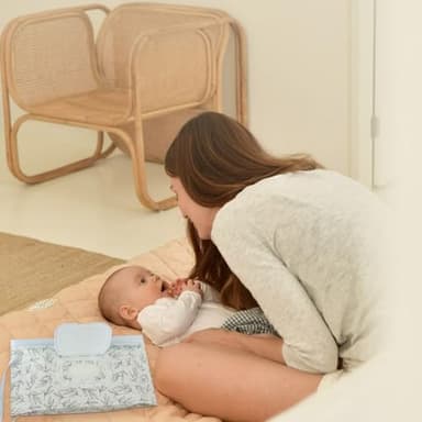 Baby wipes dispenser，portable baby wipes holder for outdoor, Refillable baby wipes container, on the go wet wipe pouch for travel, resuable wipes dispenser for hiking (sage) - Image 8