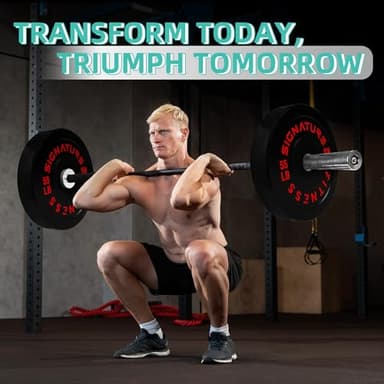 Fitvids Olympic 2" Bumper Plates Set Including 370LB Complete Weight Set (10Lb to 55LB) & 7FT Olympic Barbell Bar(415 Pounds Total), Multiple Packages - Image 7