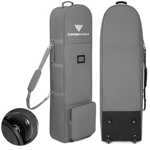 DAREKUKU Golf Travel Covers for Airlines with Detachable Shoulder Straps, Soft Foldable Golf Club Travel Bags, 900D Heavy Duty Oxford -Universal Size, Grey - Image 1