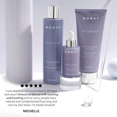 MONAT IR Clinical System – Complete Hair Care Restoration Kit with Thickening Shampoo, Conditioner & Thinning Defense Serum – Strengthens, Protects, & Revives Hair for Thicker, Fuller-Looking Results - Image 9