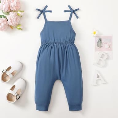 Mikrdoo Baby Girls Clothes Cute Solid Color Toddler Clothing Infant Summer Blue 2 3T - Image 3